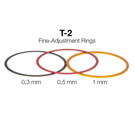 Bagues de réglage fin T-2 (0,3 / 0,5 / 1 mm) - Aluminium